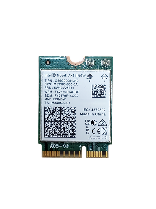 INTEL AX211NGW M.2 2230 PCI-E 802.11AX WIFI 6E BLUETOOTH 5.3