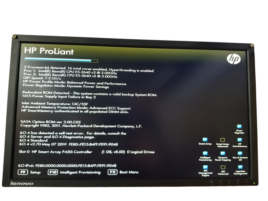 HP ProLiant DL380p Gen8 2U Xeon E5-2640 v2 32GB P420i 2x750W PSU