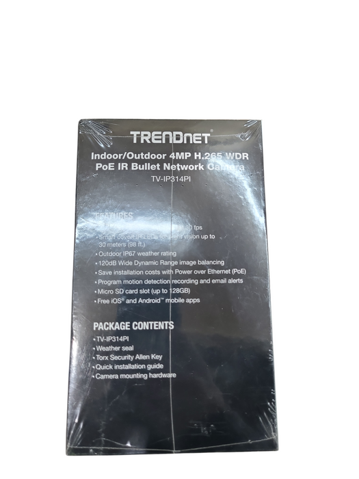 Trendnet TV-IP314PI Indoor/Outdoor 4MP PoE IR Bullet Network Camera
