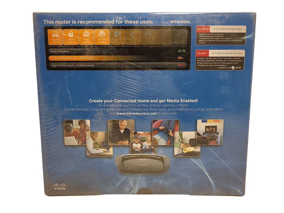 Linksys by Cisco WRT160N Wireless-N Broadband Router New Q$