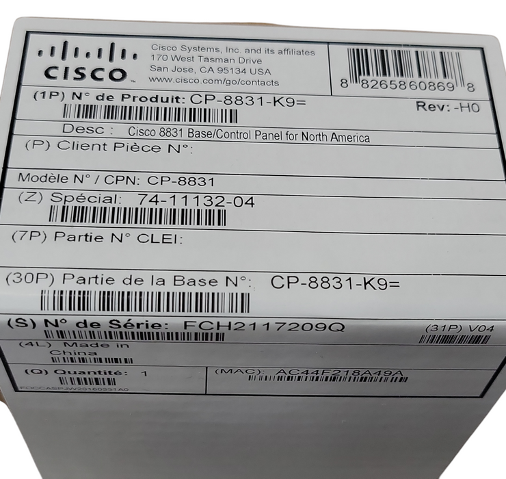 New Cisco CP-8831-K9 Unified IP Conference Phone Base Station, Control Unit Q_