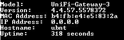 Ubiquiti Networks UniFi USG Security Gateway. Factory Reset  !