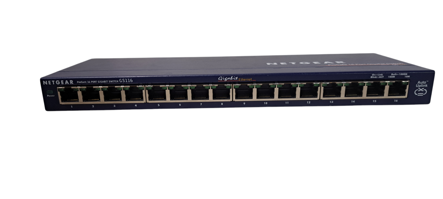 NETGEAR GS116 16-Port Ethernet Switch with ADAPTER