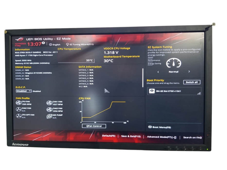 Custom PC Asus Strix B350-F GAMING Ryzen 7-1700 8GB DDR4 GTX 1060 No HDD
