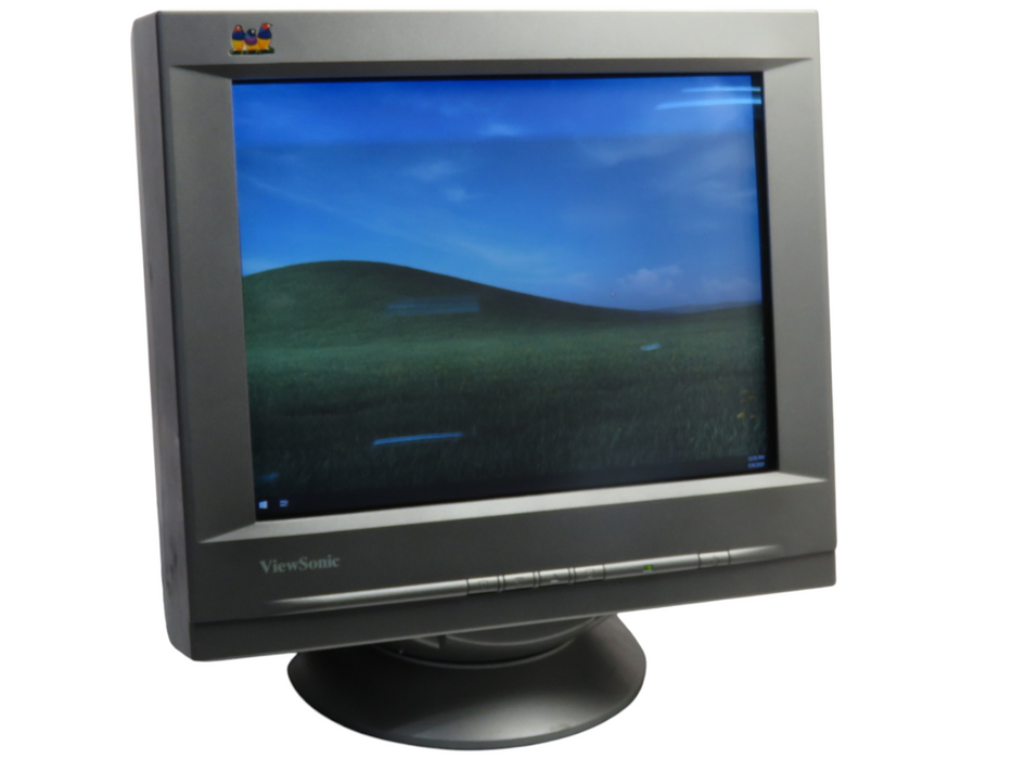 ViewSonic A72f VCDTS23125-3R 17 inch Flat Screen CRT Monitor Nice Silver -