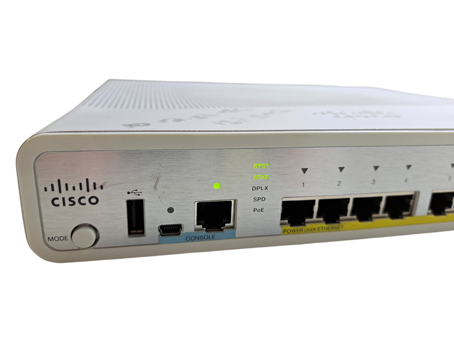 Cisco WS-C3560CG-8PC-S | 8-Port Gigabit PoE Silent Switch | 2x Dual Uplinks !