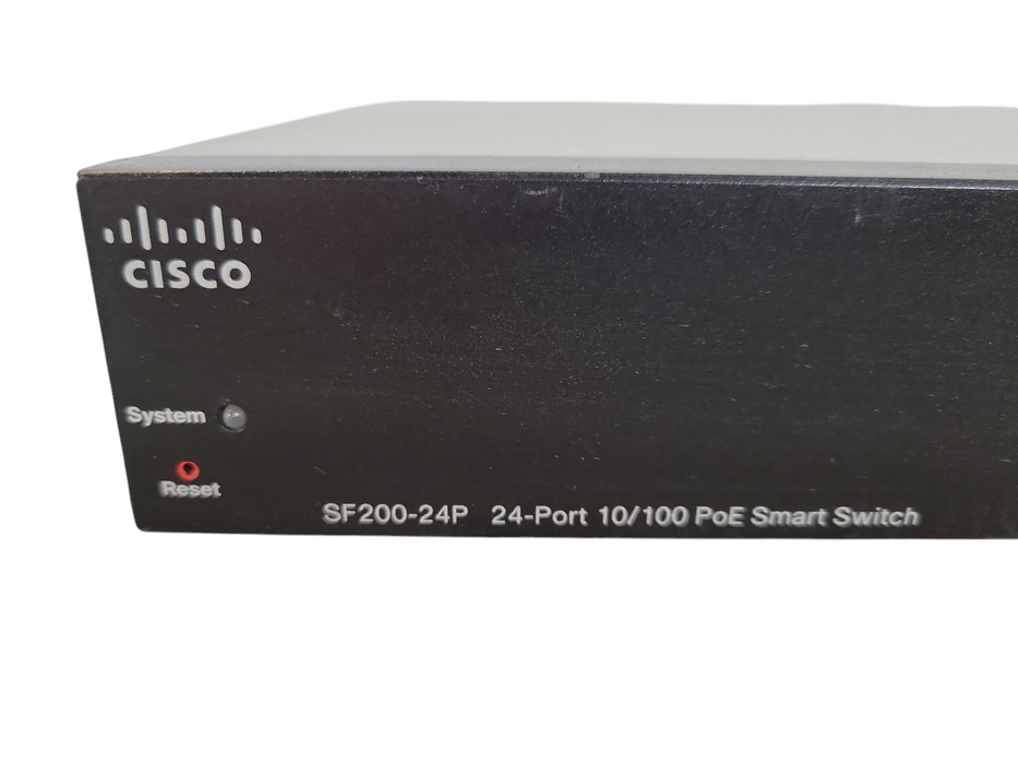 Cisco SF200-24P 24 Port 10/100 Fast Ethernet (12x PoE) Web Managed Smart Swit !