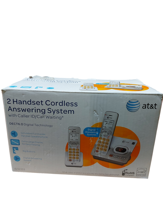 AT&T 2 Handset Cordless Phone Answering System - Model #EL52203