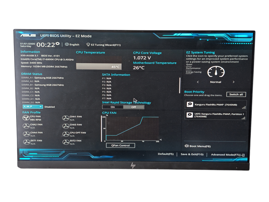 ASUS X99-A/USB 3.1 Intel Core i7-6800K 16GB RAM Motherboard Combo  -