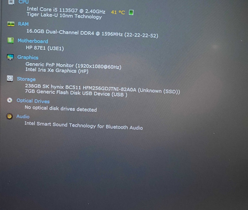 HP ProBook 450 G8 Core i5-1135G7@2.40GHz 16GB RAM 256GB SSD  Lap200