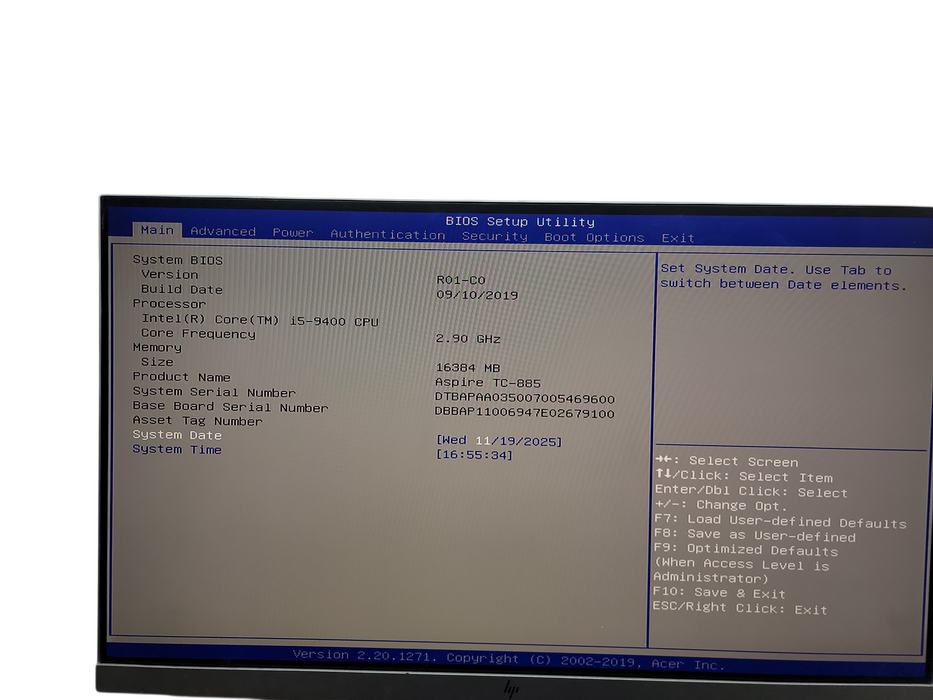 Acer  Aspire TC - 885 i5 - 9400 @ 2.90GHz 16GB DDR4 Ram θ