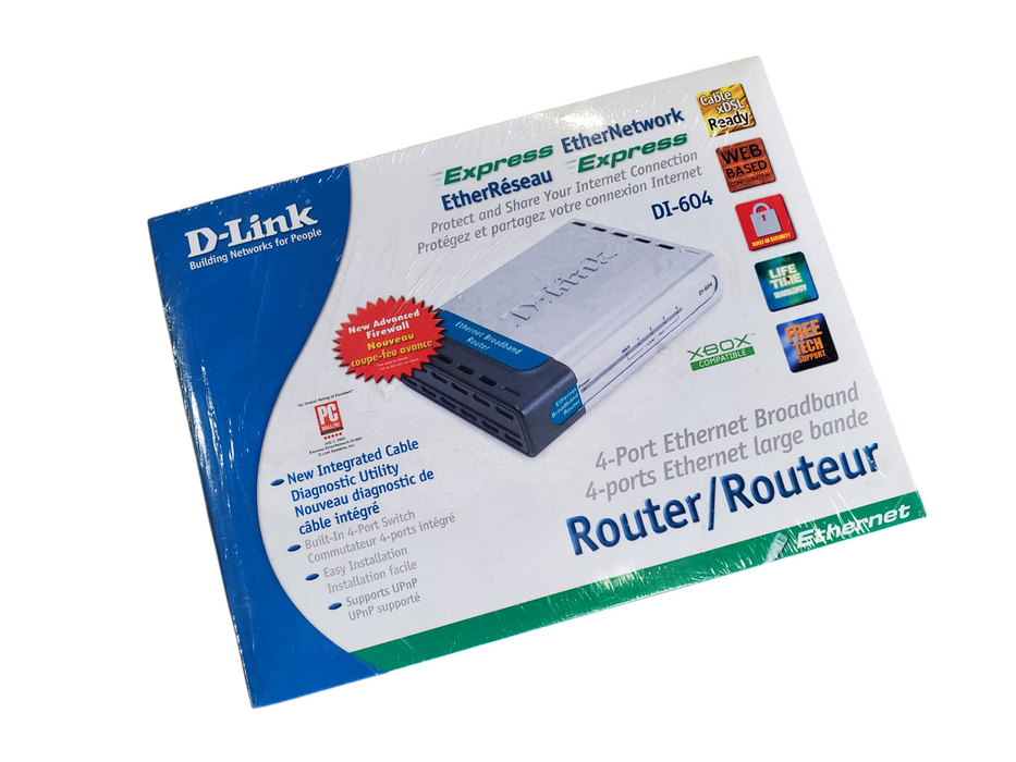 D-Link DL-604 4-Port Ethernet Wired Router In Box