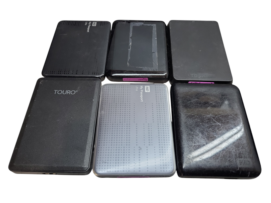 Lot 6x 500GB  2.5" SATA External HDD | 100% Health | Assorted Brands &