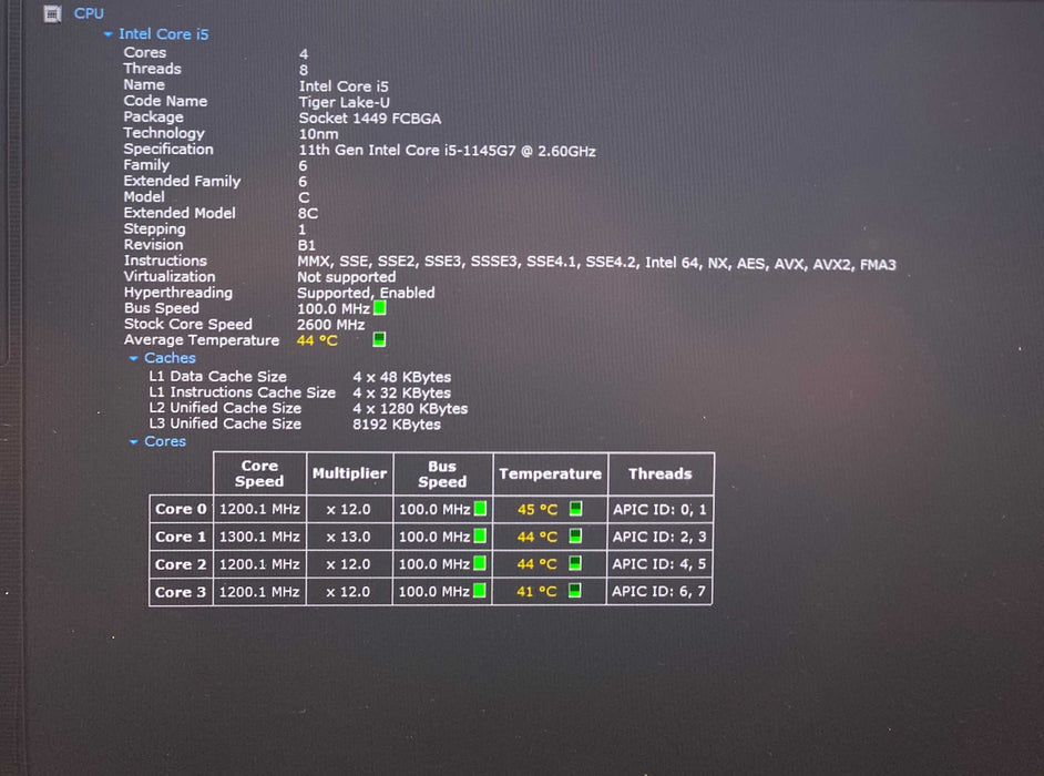Lenovo ThinkPad X1 Carbon Gen 9 Core i5-1145G7@2.60GHz 16GB RAM 512GB SSD  Lap200