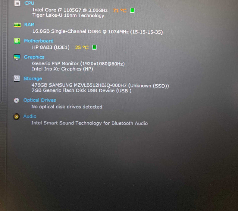 HP EliteBook 840 G8 Core i7-1185G7@3.00GHz 16GB RAM 512GB SSD  Lap200