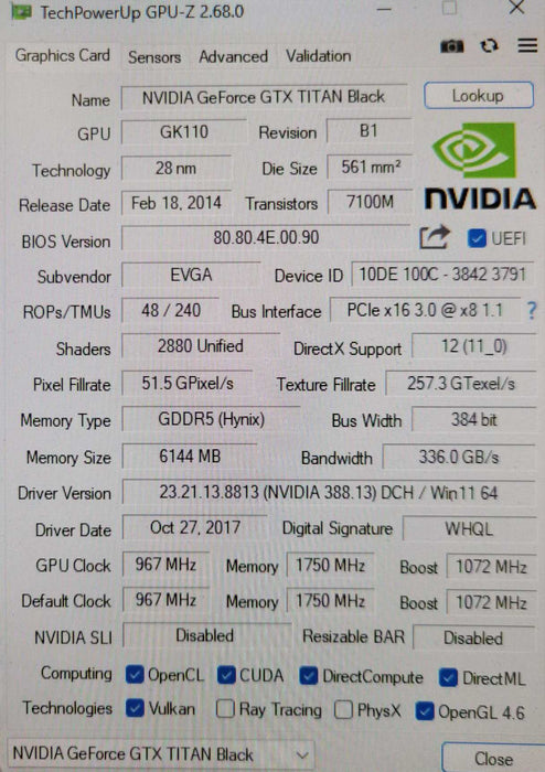 Nvidia GeForce GTX Titan 6GB GDDR5 Graphics Video Card Q_