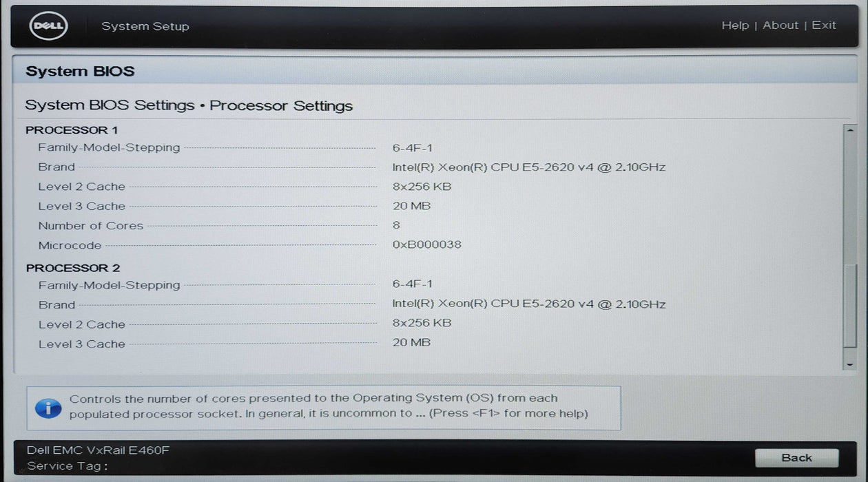 Dell EMC VxRail E460F 1U 10x2.5", 2x Xeon E5-2620v4, 32GB DDR4, H730P Mini