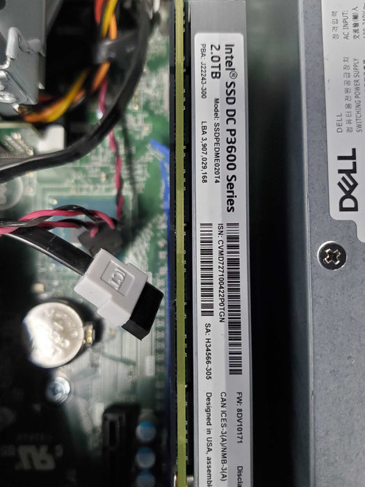 Dell OptiPlex 3080 SFF i3-10100 16GB RAM INTEL 2TB SSD DC P3600 NO OS