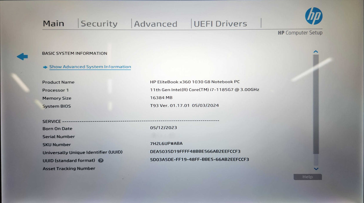 HP EliteBook x360 1030 G8, i7-1185G7 3.00GHz, 16GB DDR4, 256GB NVMe, READ  Lap200