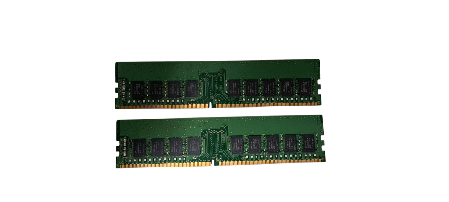 Set of 2x SK hynix 16GB DDR4-2666 ECC UDIMM PC4-21300 2Rx8  WORKSTATION RAM