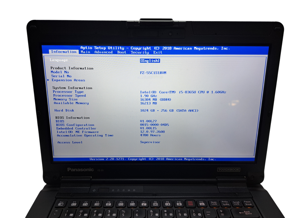 Panasonic ToughBook FZ-55 Touch i5-8365U 16GB RAM 1TB+256GB SSDs | 4780HRS ) Lap200