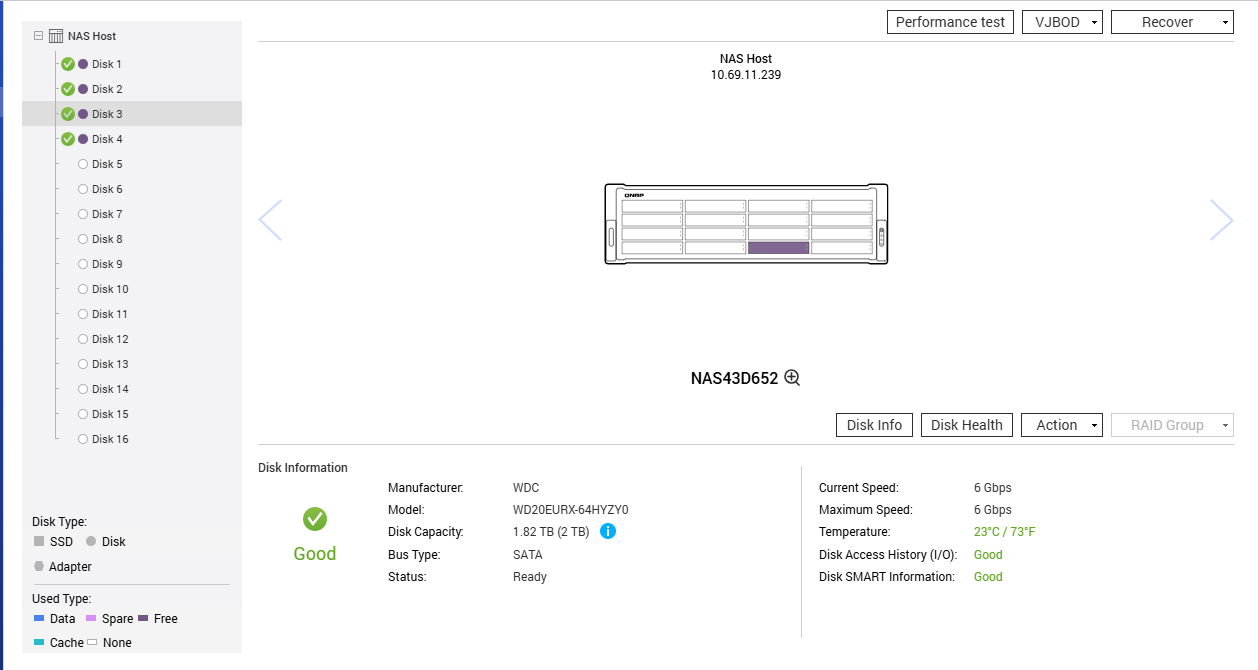 QNAP TS-1683XU-RP NAS Rack, Xeon E-2124, 16GB RAM, 2x6TB & 2x 2TB HDDs