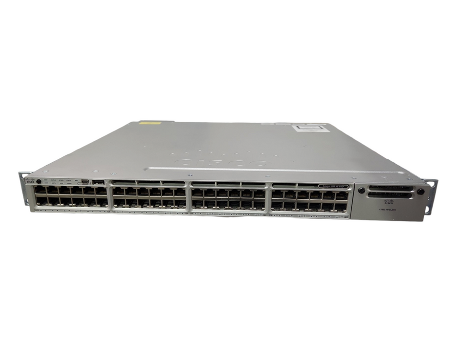 Cisco WS-C3850-48F-S 48-Port Gigabit PoE+ Switch, 1x 1100W PSU