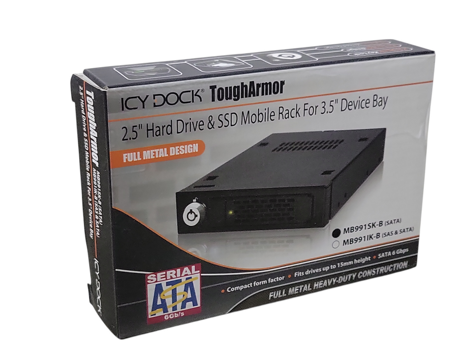 ICY Dock ToughArmor 2.5" HDD/SSD Mobile Rack for 3.5" Devices bay MB991SK-B _
