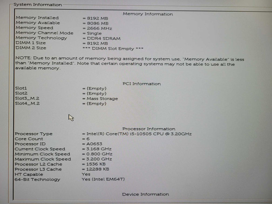 Dell OptiPlex 3080 SFF i5 - 10505 @ 3.20GHz 8GB DDR4 Ram 256GB NVMe !