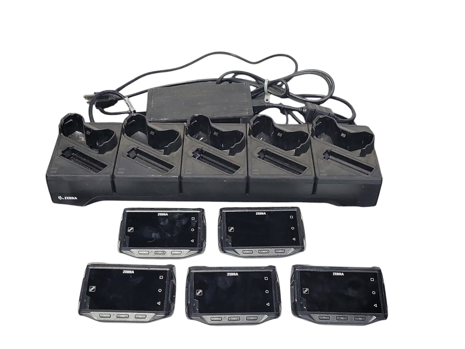 Lot of 5x Zebra WT6000 WT60A0-TS0LEUS Wearable Mobile scanners w/ Cradle SEE _