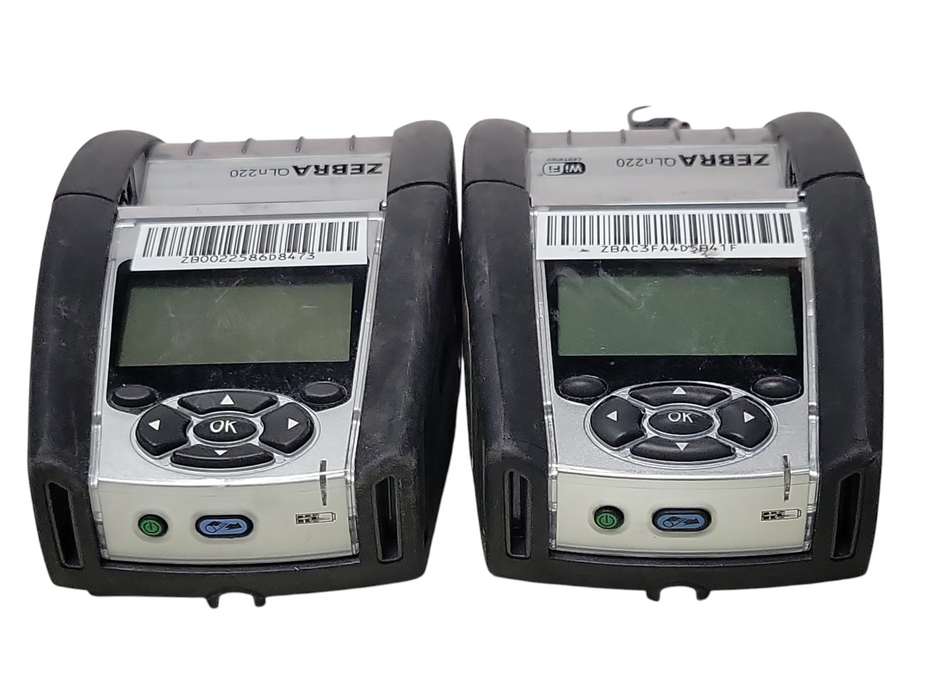 Lot of 2x Zebra QLN220 Mobile Wi-Fi Label Printers, READ _