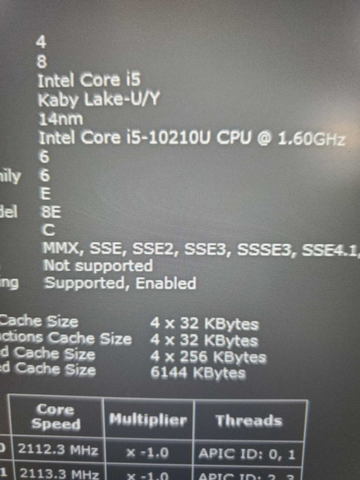 Dell Latitude 5410 14" intel i5-10210U@1.6ghz, 8GB RAM, 256GB NVMe  Lap200