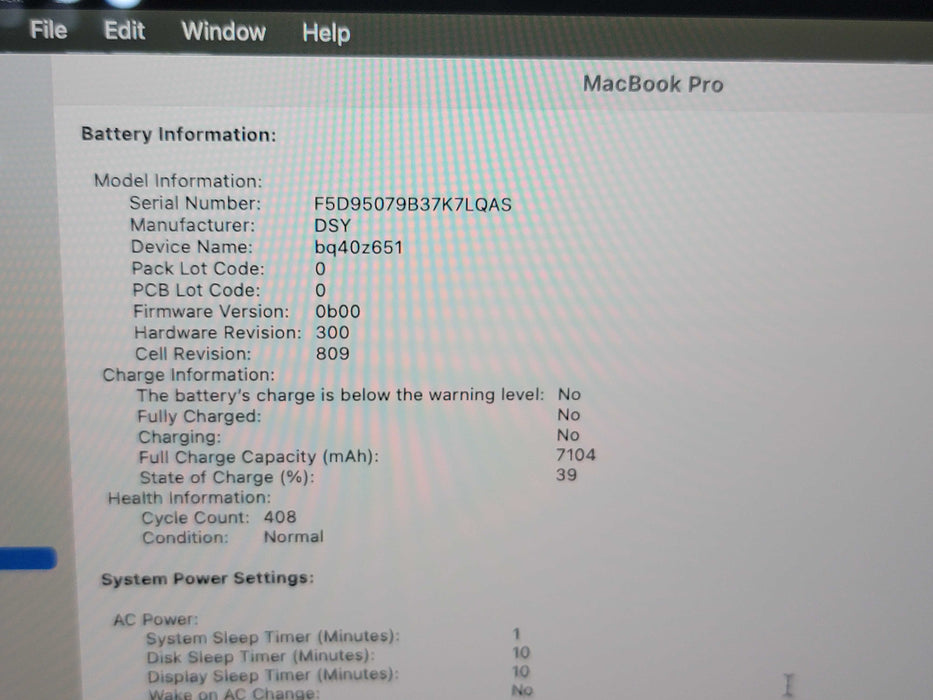Apple Macbook Pro 2019 16" 6-Core i7-9750H @ 2.6GHz 16GB DDR4 500GB SSD GPU (