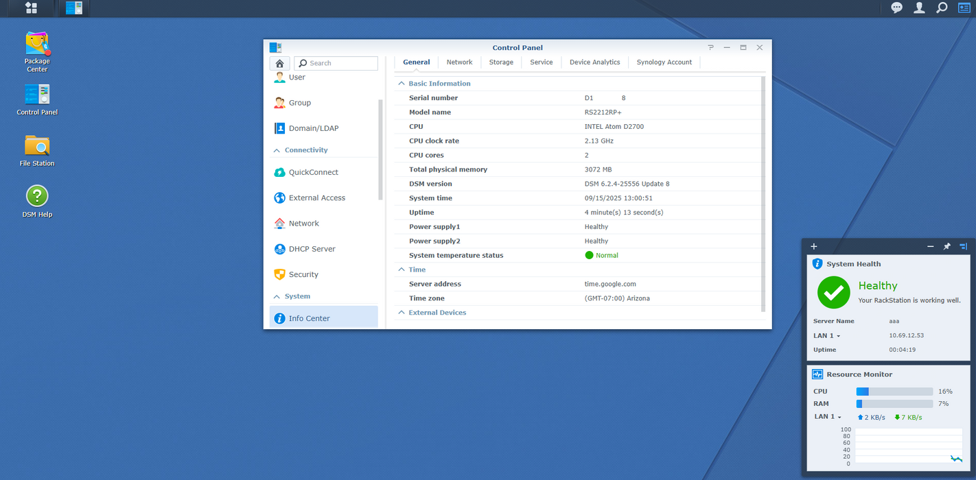 RS2212RP+ SYNOLOGY RackStation /w 1x 2TB HDD $