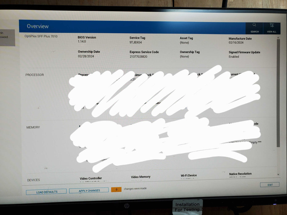 Dell Optiplex SFF plus 7010 - AS-IS - For parts - NO RAM NO HDD