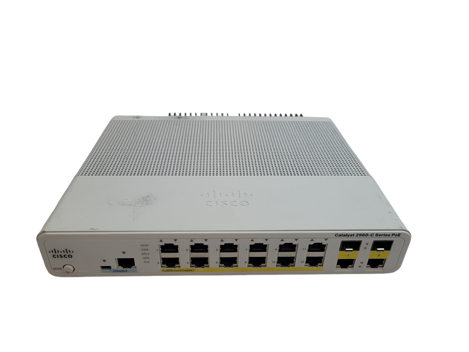 Cisco WS-C2960C-12PC-L | 12-Port Silent PoE Switch Q%