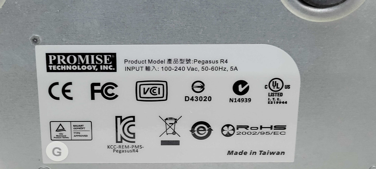 Promise Technology Pegasus R4 4-Bay Hard Drive Enclosure (no HDDs), SEE _