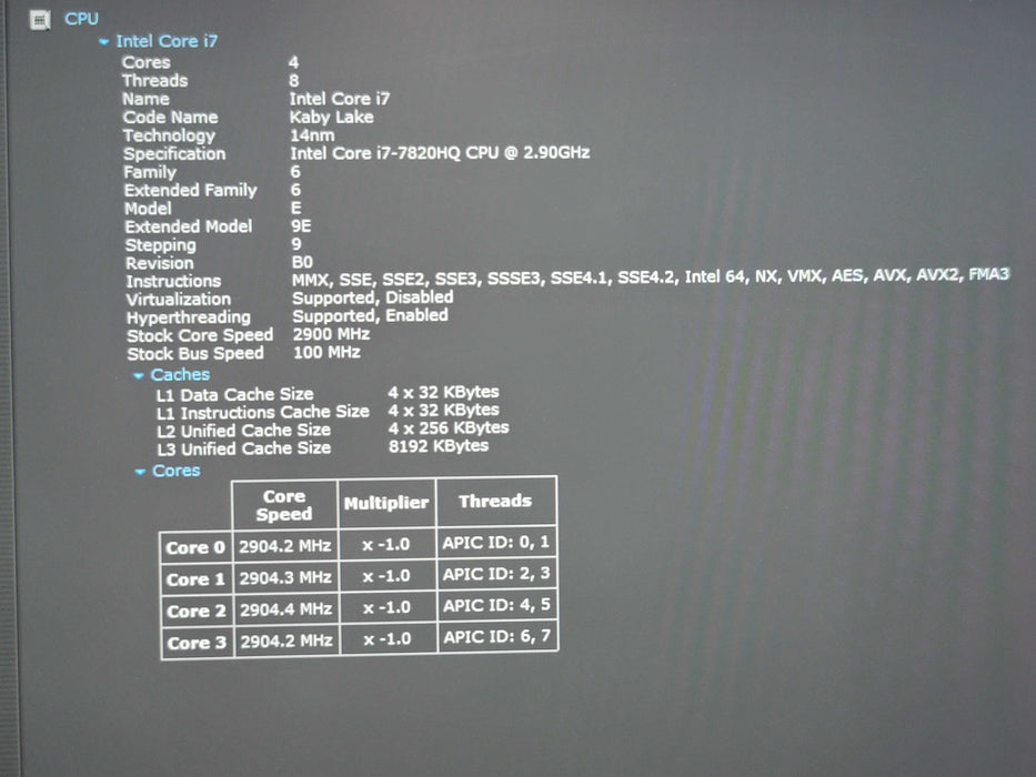 Dell Precision 5520 i7-7820HQ 16GB DDR4 Quadro M1200 256GB SSD READ β Lap200