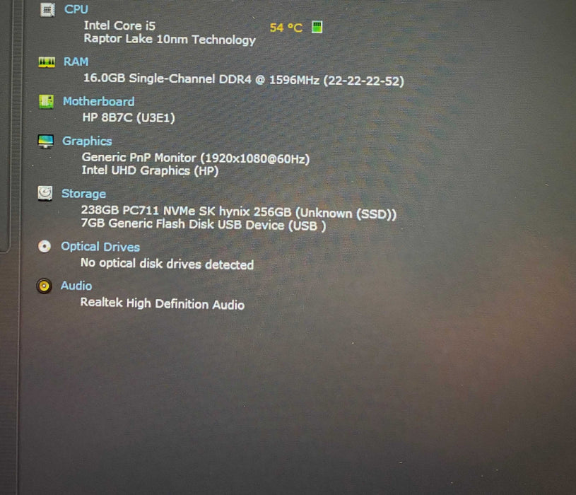 HP ProBook 450 15.6 inch G10 Core i5-1334U@1.30GHz 16GB RAM 256GGB SSD READ  Lap200