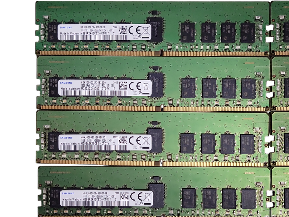 Lot of 8x Samsung 16GB 1Rx4 PC4-2666V-RC2 Server RAM Memory  _
