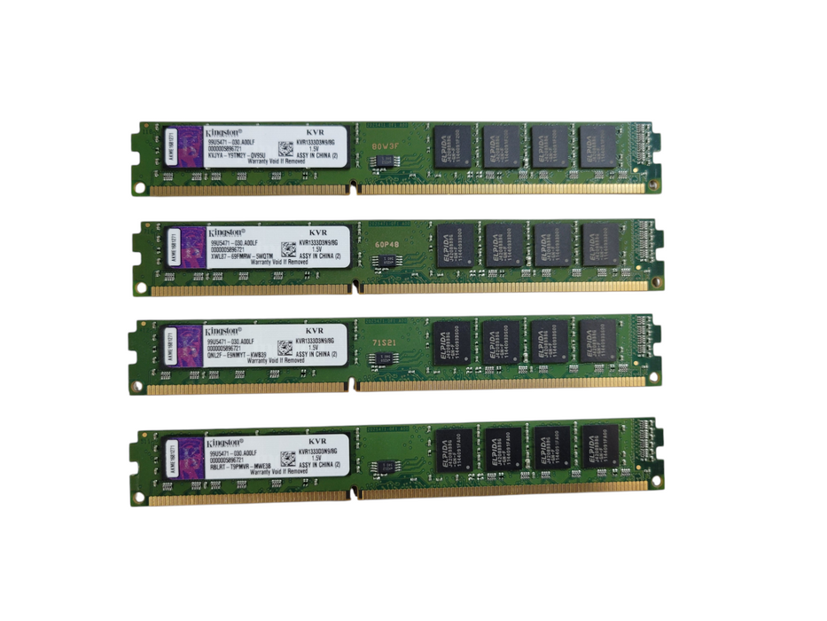 Lot of 4x - 8GB KINGSTON KVR1333D3N9/8G DDR3-1333 PC3-10600 Desktop Memory %