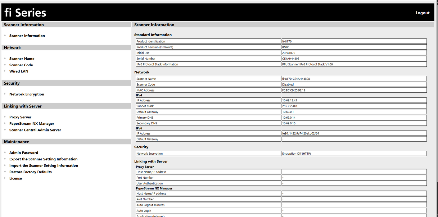 Ricoh fi-8170 Professional High Speed Color Duplex Scanner *Missing Feeder* )