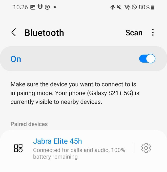 Jabra Elite 45h Wireless BT Bluetooth Headphone _