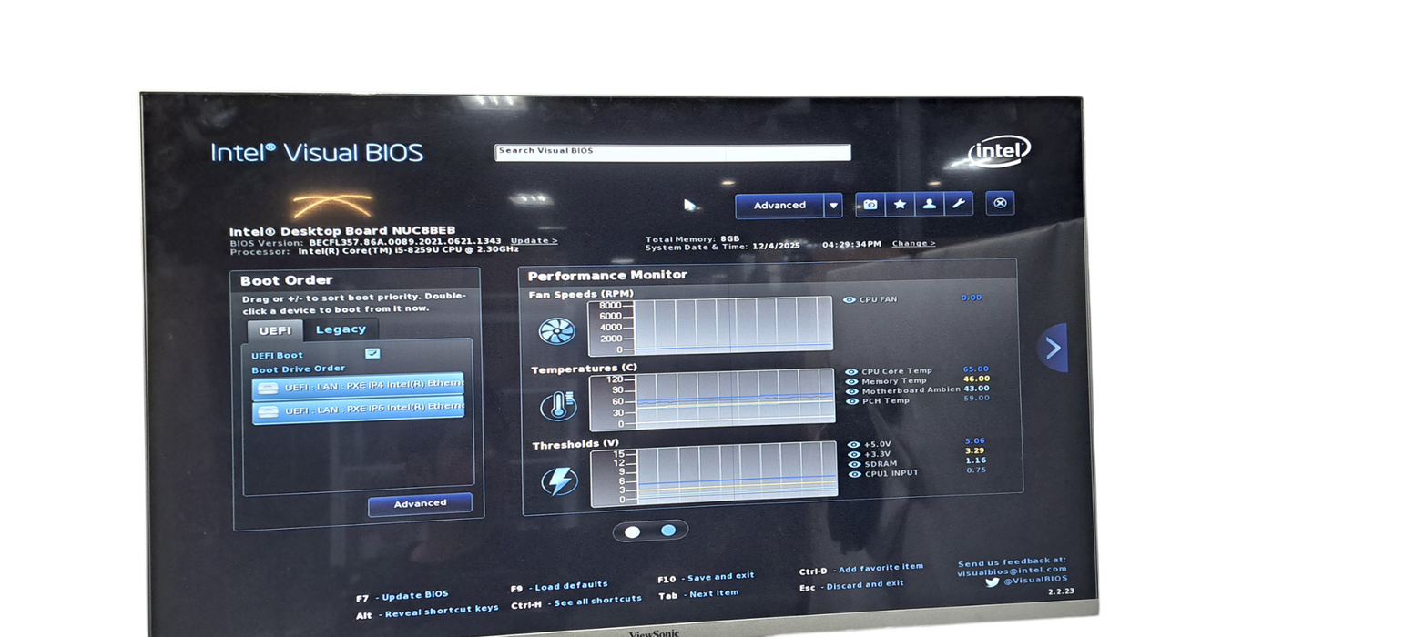 Intel NUC Mini PC BOXNUC8I5BEH1 i5-8259U|8GB DDR4|256GB NVME