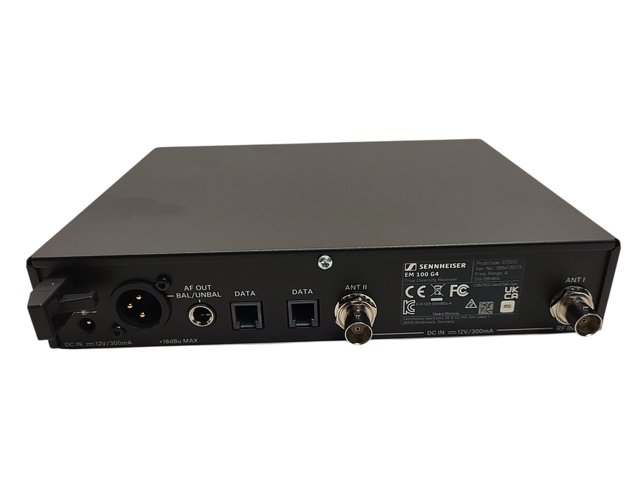 Sennheiser EM100 G4 Diversity Wireless Mic Receiver A band 516-558 MHz EW100 No AC $
