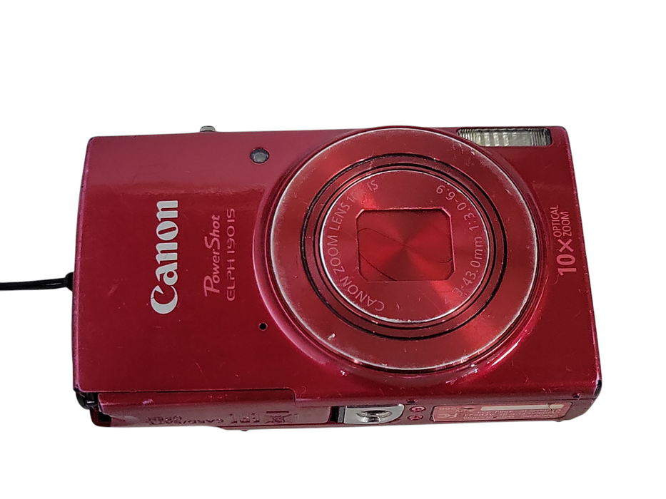 Lot of 2x Canon Power Shot Elph 190 IS 10x Zoom Digital Camera Red. READ _