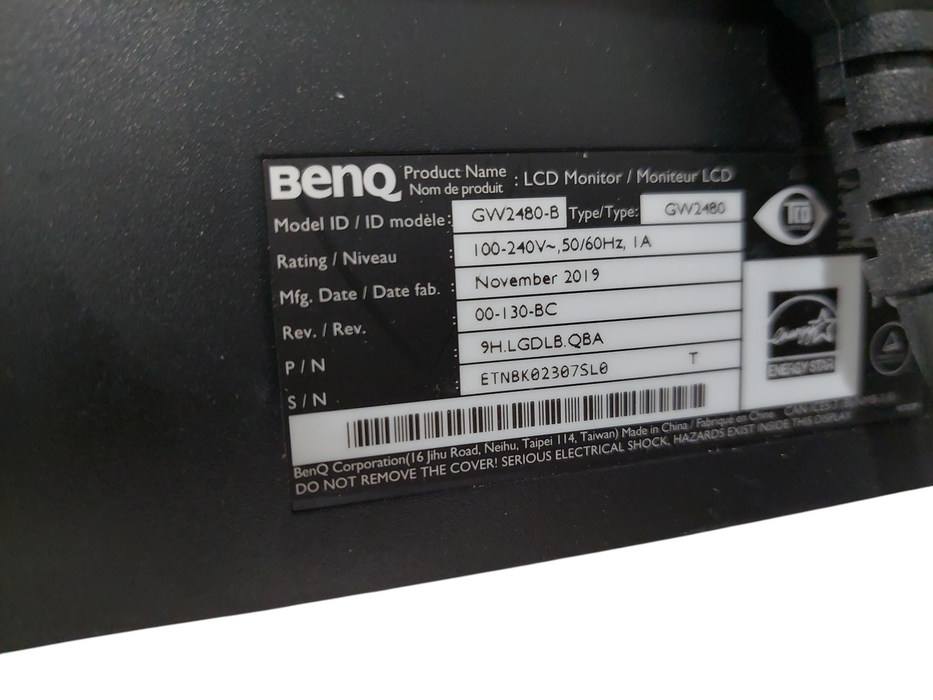 BenQ 24" LCD Monitor Model: GW2480-B =