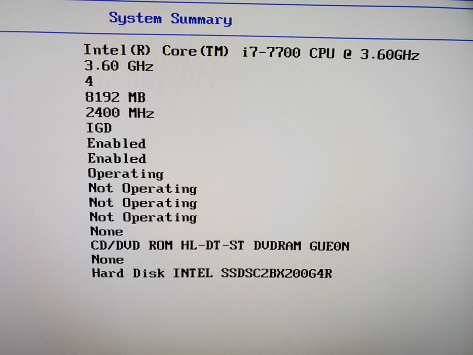 Lenovo ThinkCentre M710t MT i7 7700 3.6GHz 8GB Ram 200GB SSD DVSROM NO OS