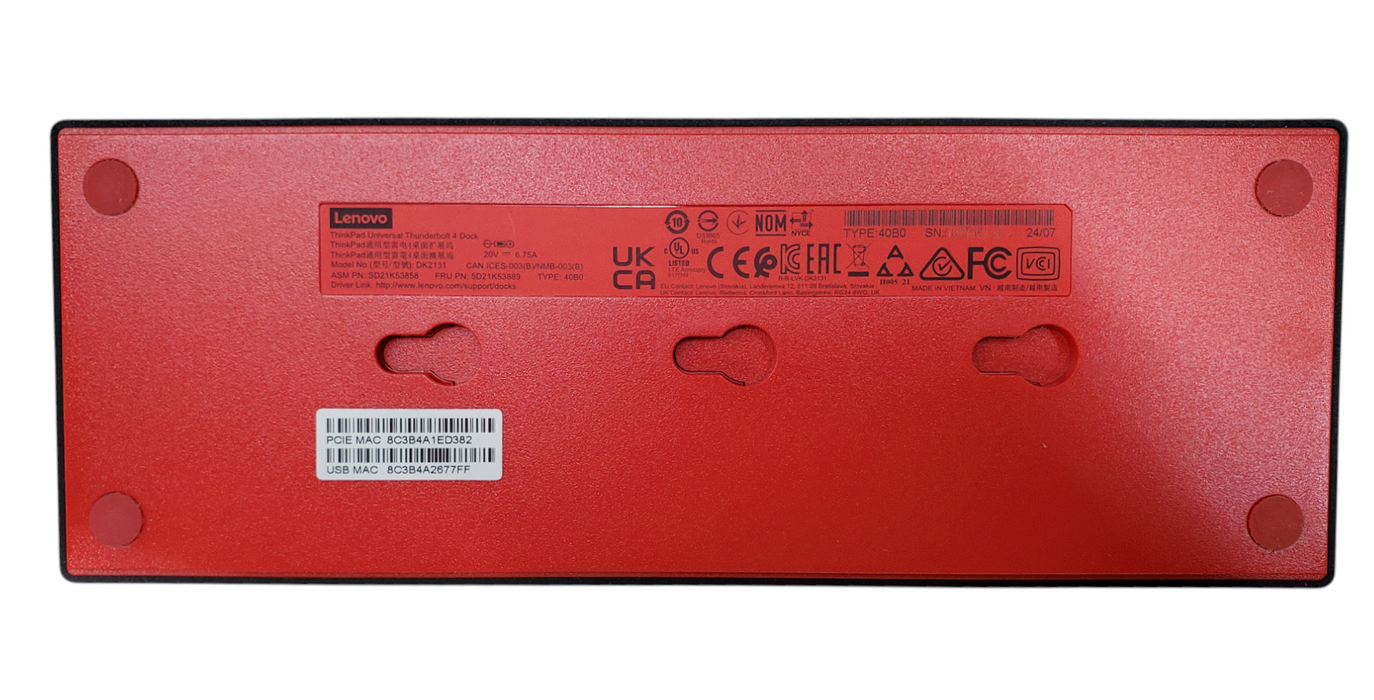 Lenovo ThinkPad Thunderbolt 4 Workstation Dock 40B0 w/ 135w Adapter