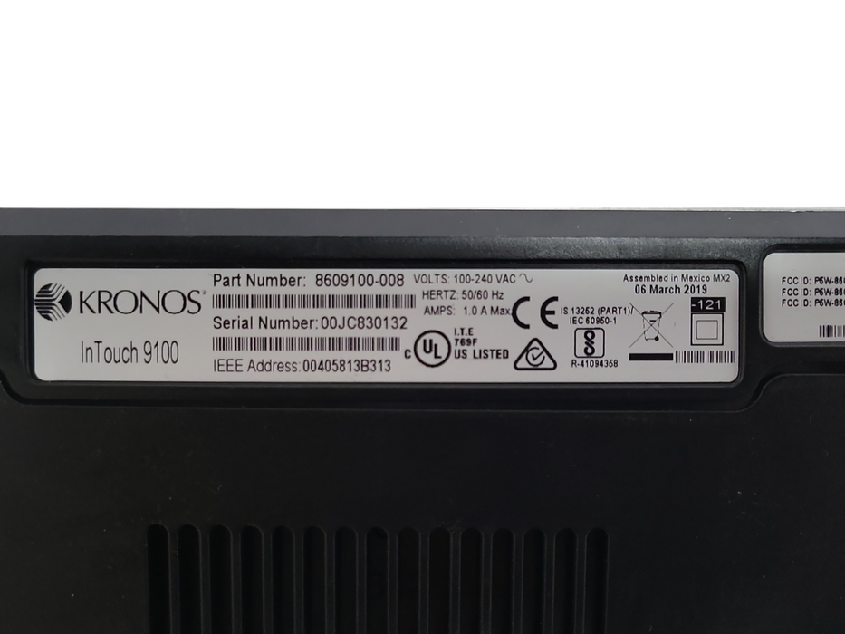 Kronos InTouch 9100 Employee Time Clock Punch Touchscreen 8609100-008, READ Q_
